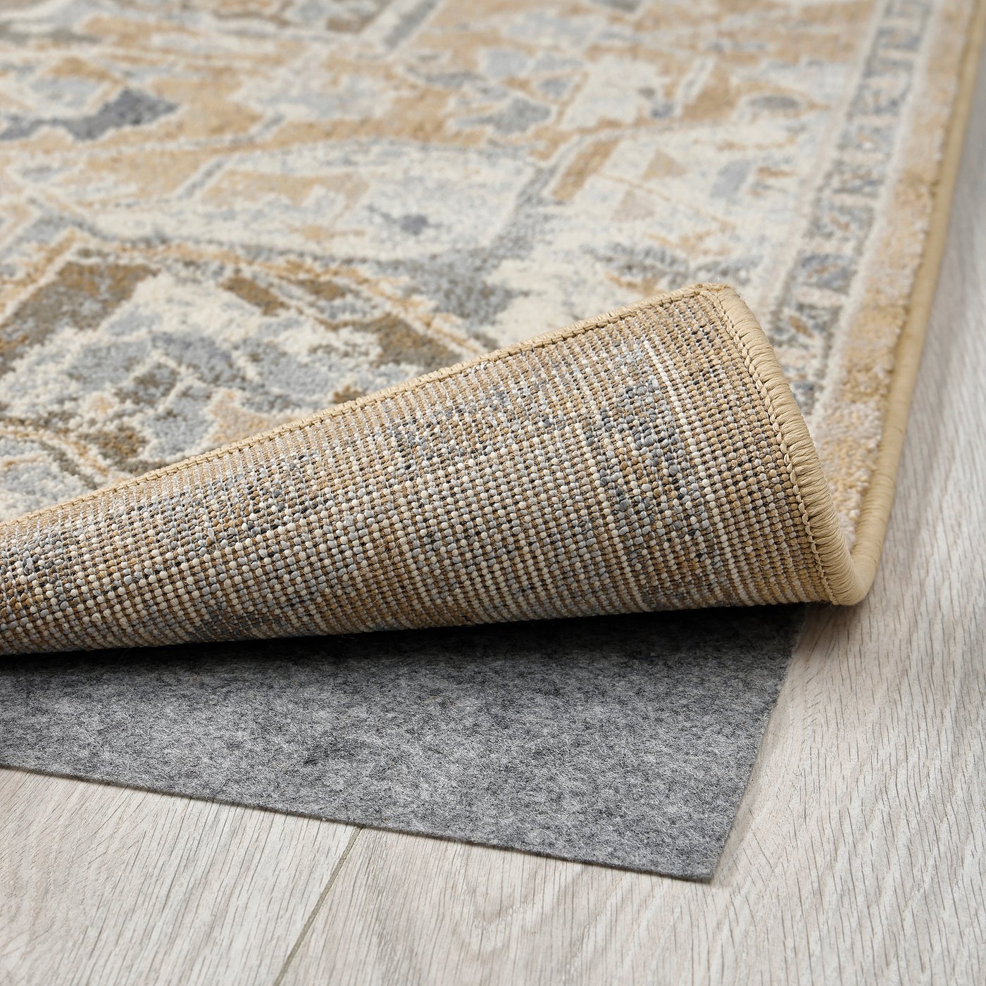 JÄRNVÄG rug, low pile, ornament pattern beige/dark beige, 10 mmx133 cm