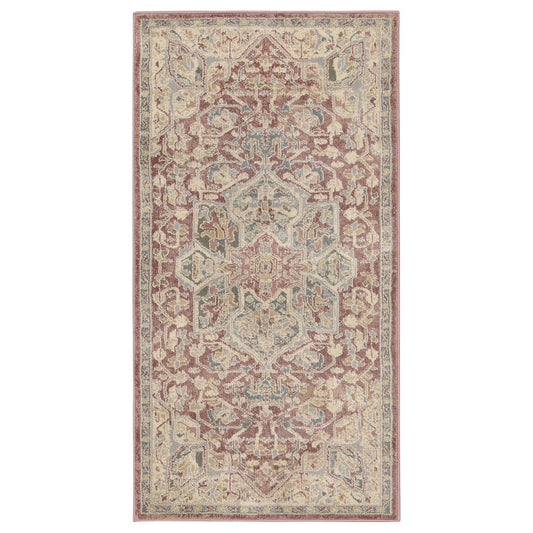 JÄRNVÄG rug, low pile, ornament pattern pink/beige, 10 mmx80 cm