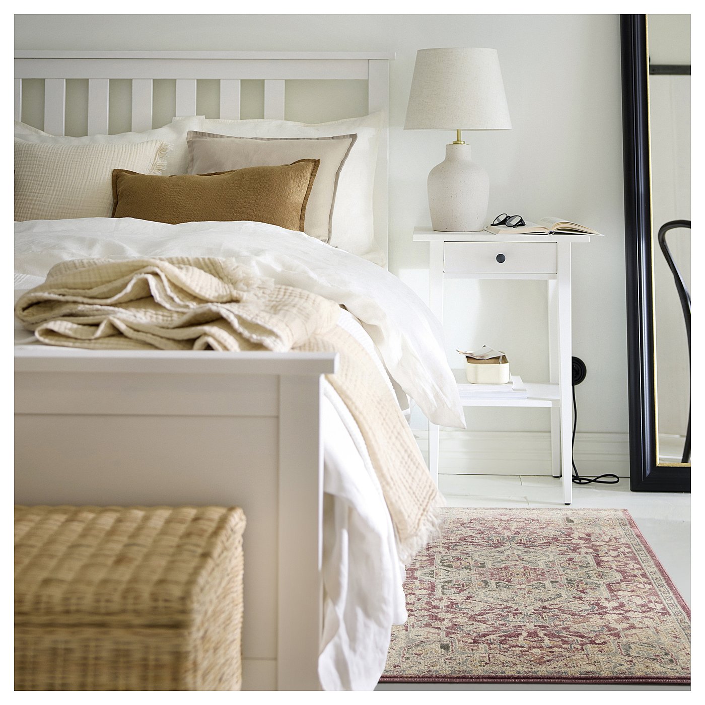 JÄRNVÄG rug, low pile, ornament pattern pink/beige, 10 mmx80 cm