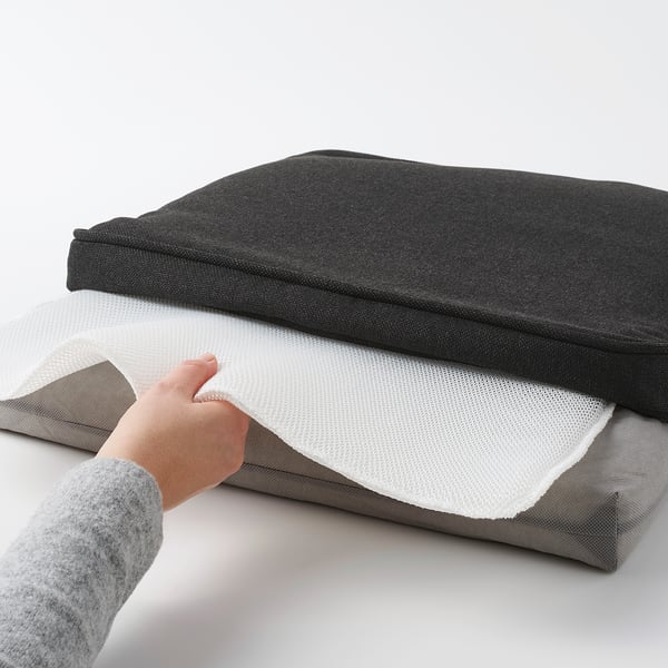 JÄRPÖN/DUVHOLMEN Outdoor chair cushion - anthracite 50x50 cm