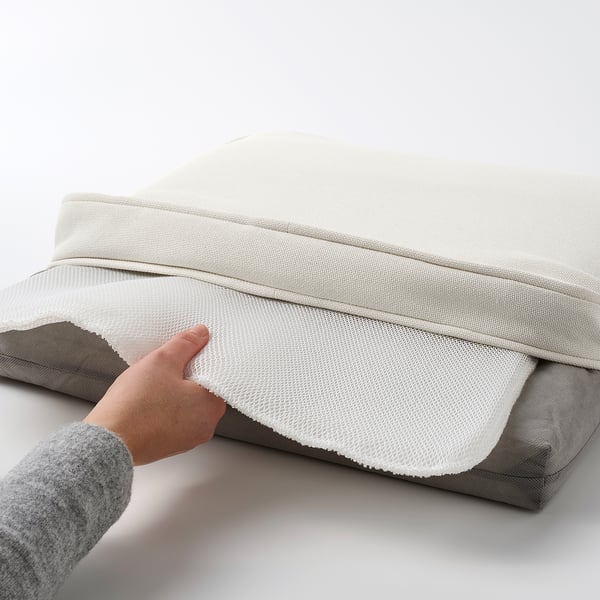 JÄRPÖN/DUVHOLMEN - Cushion for outdoor chair, white, 50x50 cm