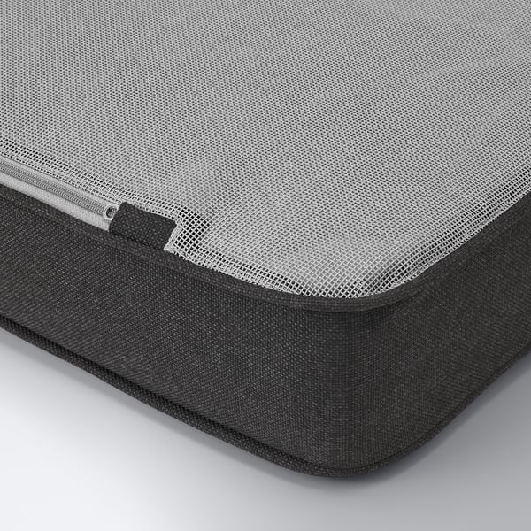 JÄRPÖN/DUVHOLMEN Outdoor seat cushion - anthracite 62x62 cm ,