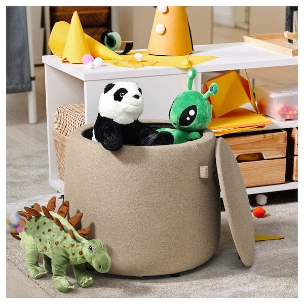 Ikea JÄRRESTAD - Pouf, with storage/Tonerud dark beige