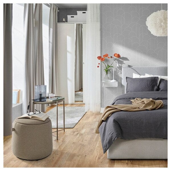 Ikea JÄRRESTAD - Pouf, with storage/Tonerud dark beige