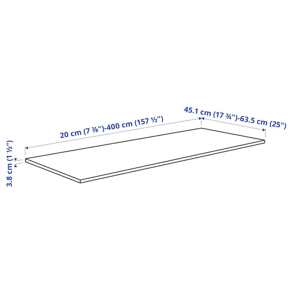 JÄRSTORP - Custom made worktop, white/laminate, 45.1-63.5x2.8 cm