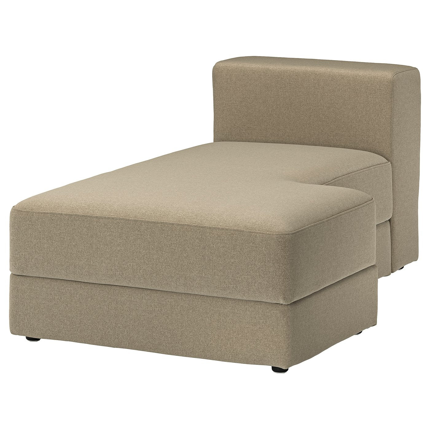 JÄTTEBO cover chaise longue module, right, Johanneshov brown-beige