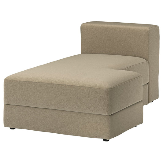 JÄTTEBO cover chaise longue module, right, Johanneshov brown-beige