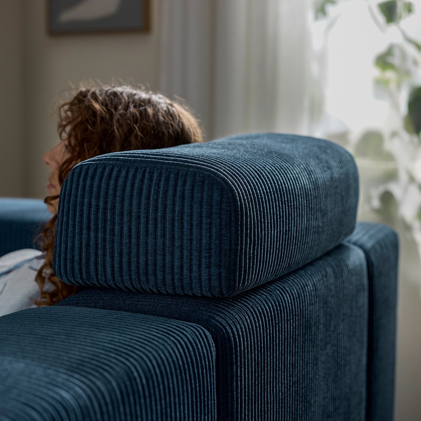 JÄTTEBO headrest cushion, Samsala dark blue, 64x16x25 cm