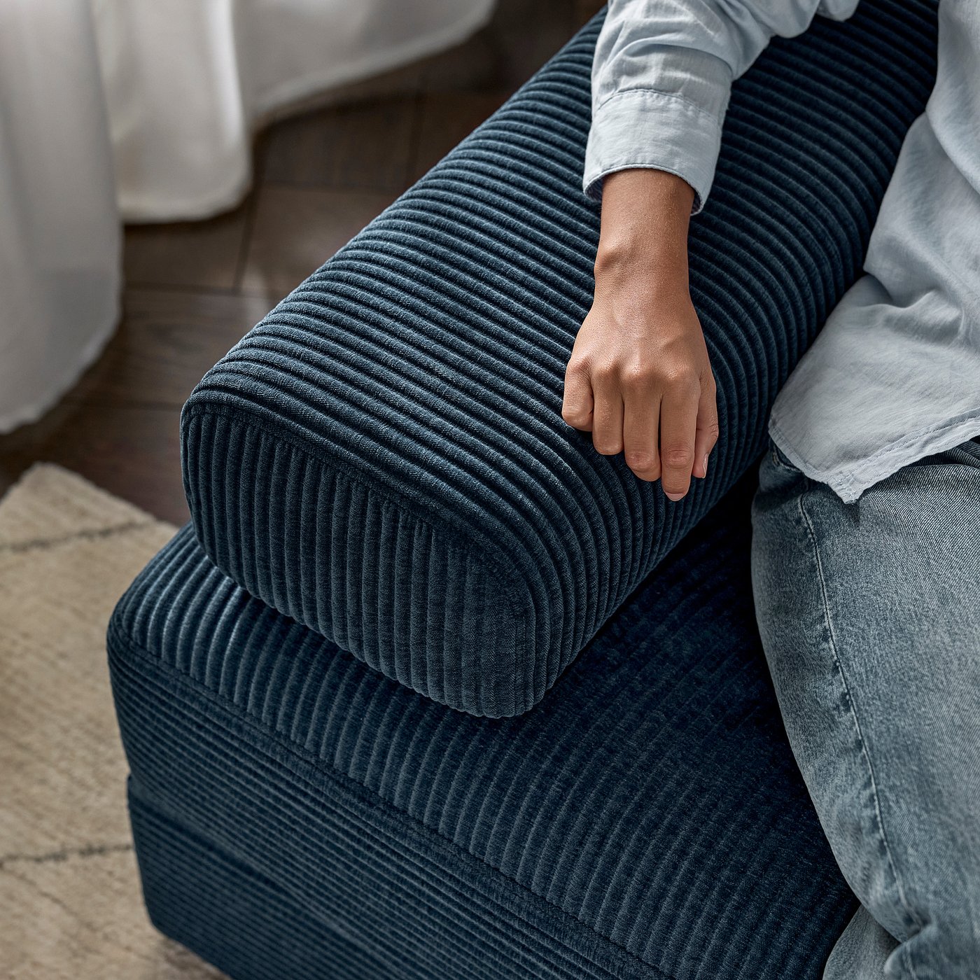 JÄTTEBO headrest cushion, Samsala dark blue, 64x16x25 cm