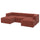 JÄTTEBO 3,5-seat mod sofa w chaise longues, armrests Samsala/brown-red, 285x71x160 cm