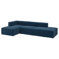JÄTTEBO 3,5-seat mod sofa w chaise longues, Samsala dark blue, 324x71x160 cm