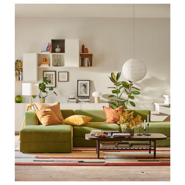 Ikea JÄTTEBO - 3.5-seater sofa with chaise longue, Samsala dark yellow-green ,