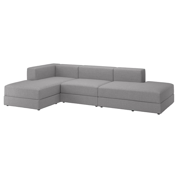 JÄTTEBO 3,5-seat mod sofa w chaise longues, Tonerud grey, 324x71x160 cm