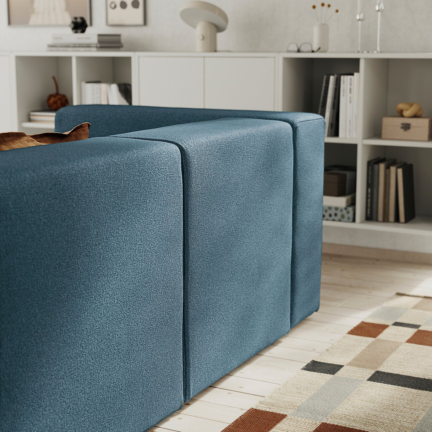 JÄTTEBO 3-seat modular sofa, Axvall dark grey-blue, 25x71x95 cm