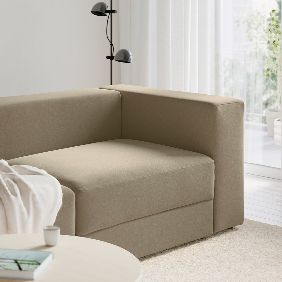 JÄTTEBO 3-seat modular sofa, Johanneshov brown-beige, 240x71x95 cm