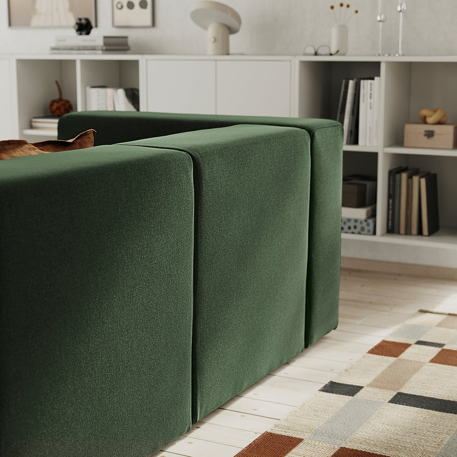 JÄTTEBO 3-seat modular sofa, Johanneshov dark green, 240x71x95 cm
