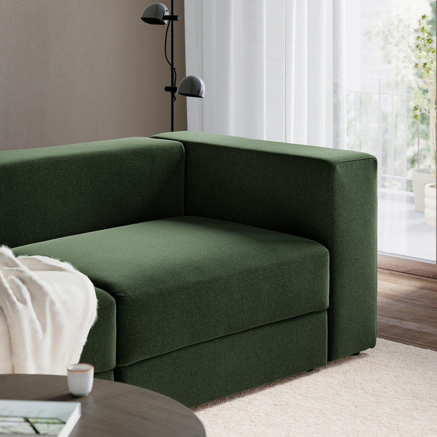 JÄTTEBO 3-seat modular sofa, Johanneshov dark green, 240x71x95 cm