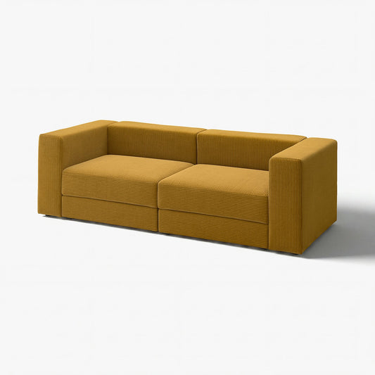 JÄTTEBO 3-seat modular sofa, Samsala yellow-brown, 240x71x95 cm