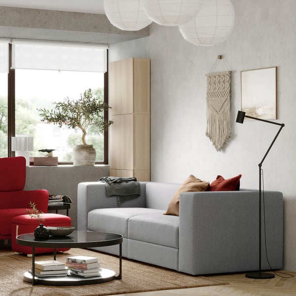 JÄTTEBO 3-seat modular sofa, Tonerud grey, 240x71x95 cm