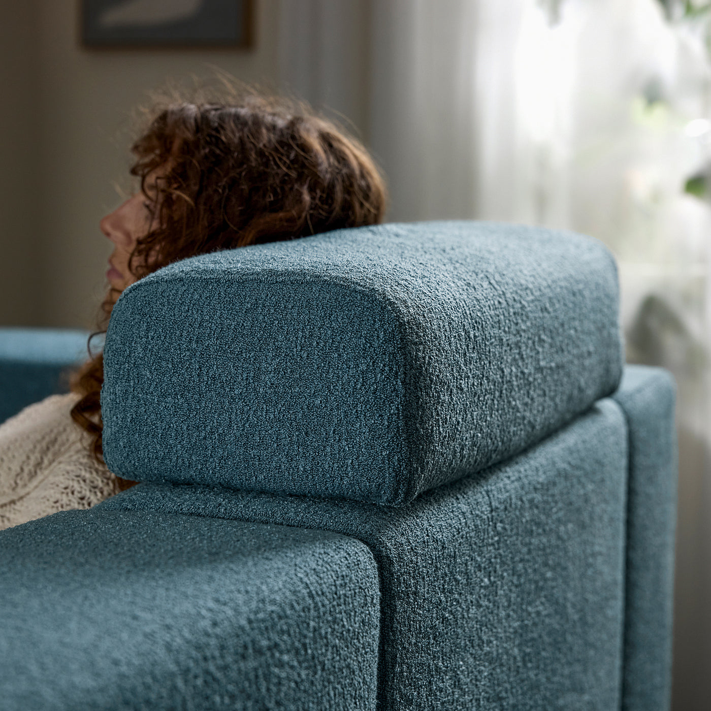 JÄTTEBO u-shaped sofa, 7-seat, with chaise longue, right with headrests/Axvall dark grey-blue, 25x87x95 cm