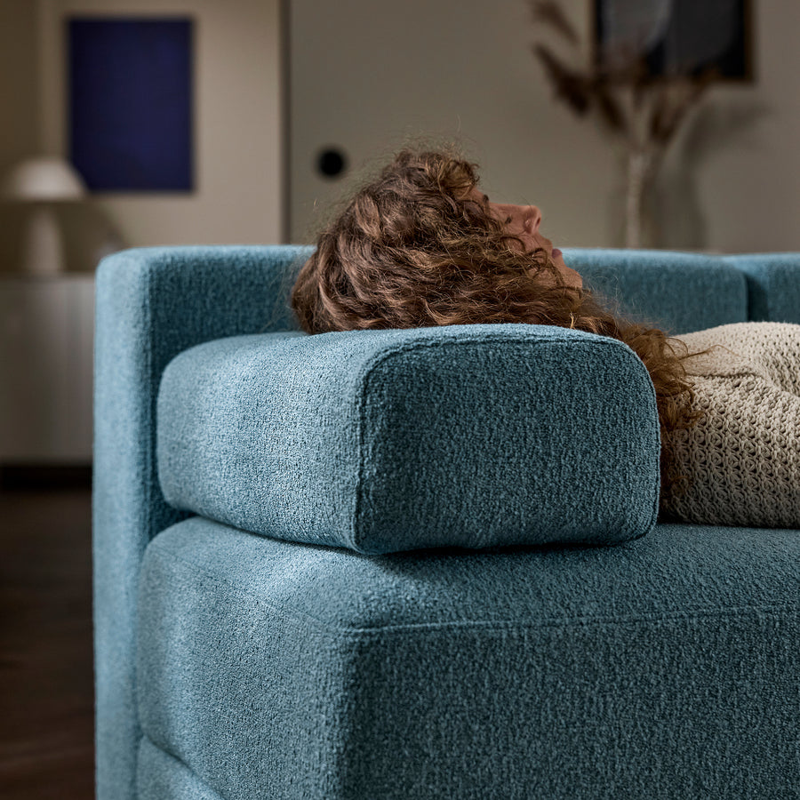 JÄTTEBO u-shaped sofa, 7-seat, with chaise longue, right with headrests/Axvall dark grey-blue, 25x87x95 cm