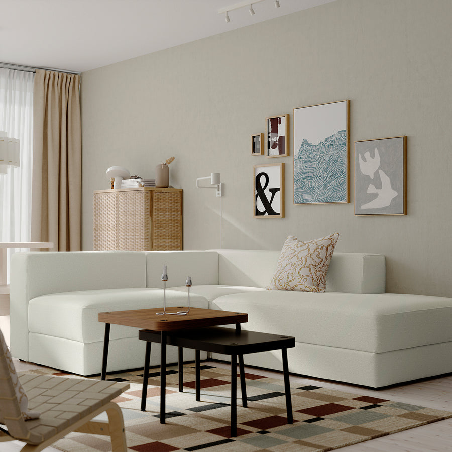 JÄTTEBO mod crnr sofa 2,5-seat w chaise lng, right/Axvall off-white, 190x71x65 cm