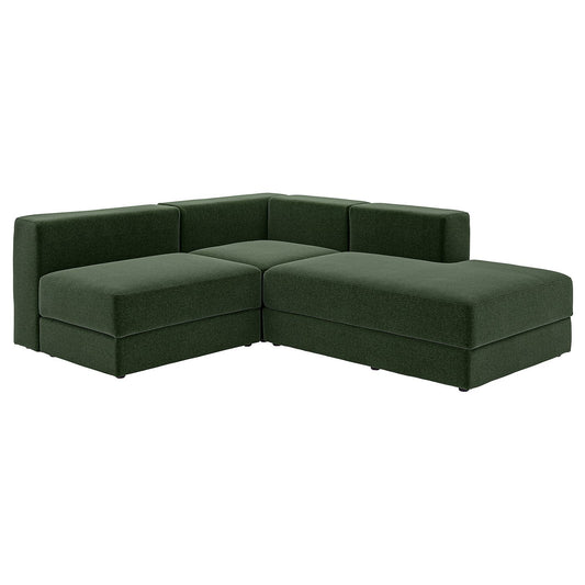 JÄTTEBO mod crnr sofa 2,5-seat w chaise lng, right/Johanneshov dark green, 190x71x65 cm