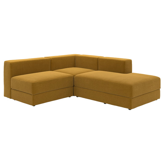 JÄTTEBO mod crnr sofa 2,5-seat w chaise lng, right/Samsala yellow-brown, 190x71x65 cm