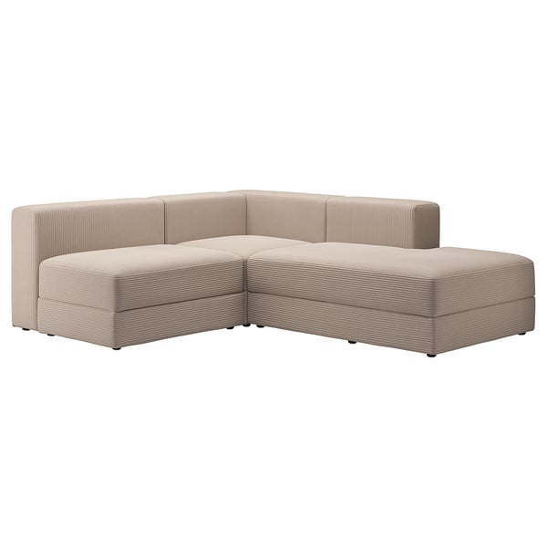 JÄTTEBO mod crnr sofa 2,5-seat w chaise lng, right/Samsala grey-beige, 190x71x65 cm