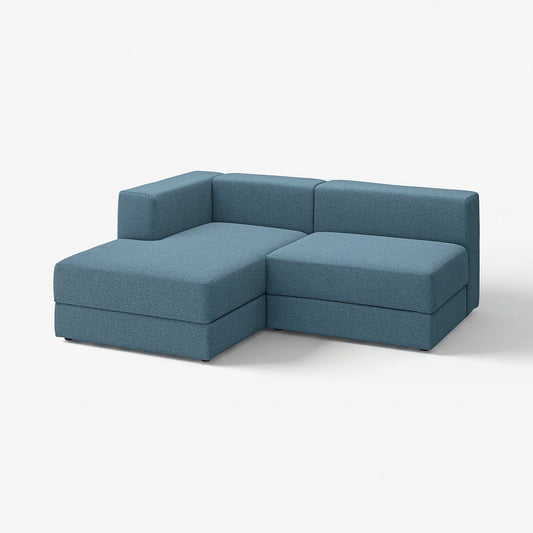 JÄTTEBO 2,5-seat mod sofa w chaise longue, left/Axvall dark grey-blue, 190x71x160 cm