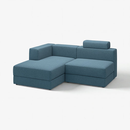 JÄTTEBO 2,5-seat mod sofa w chaise longue, left with headrest/Axvall dark grey-blue, 190x87x160 cm