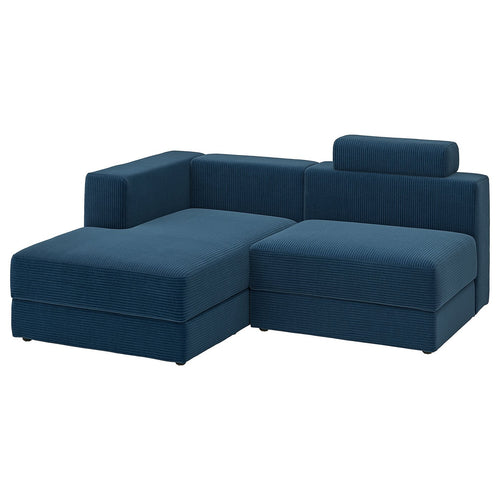 JÄTTEBO 2,5-seat mod sofa w chaise longue, left with headrest/Samsala dark blue, 25x87x160 cm