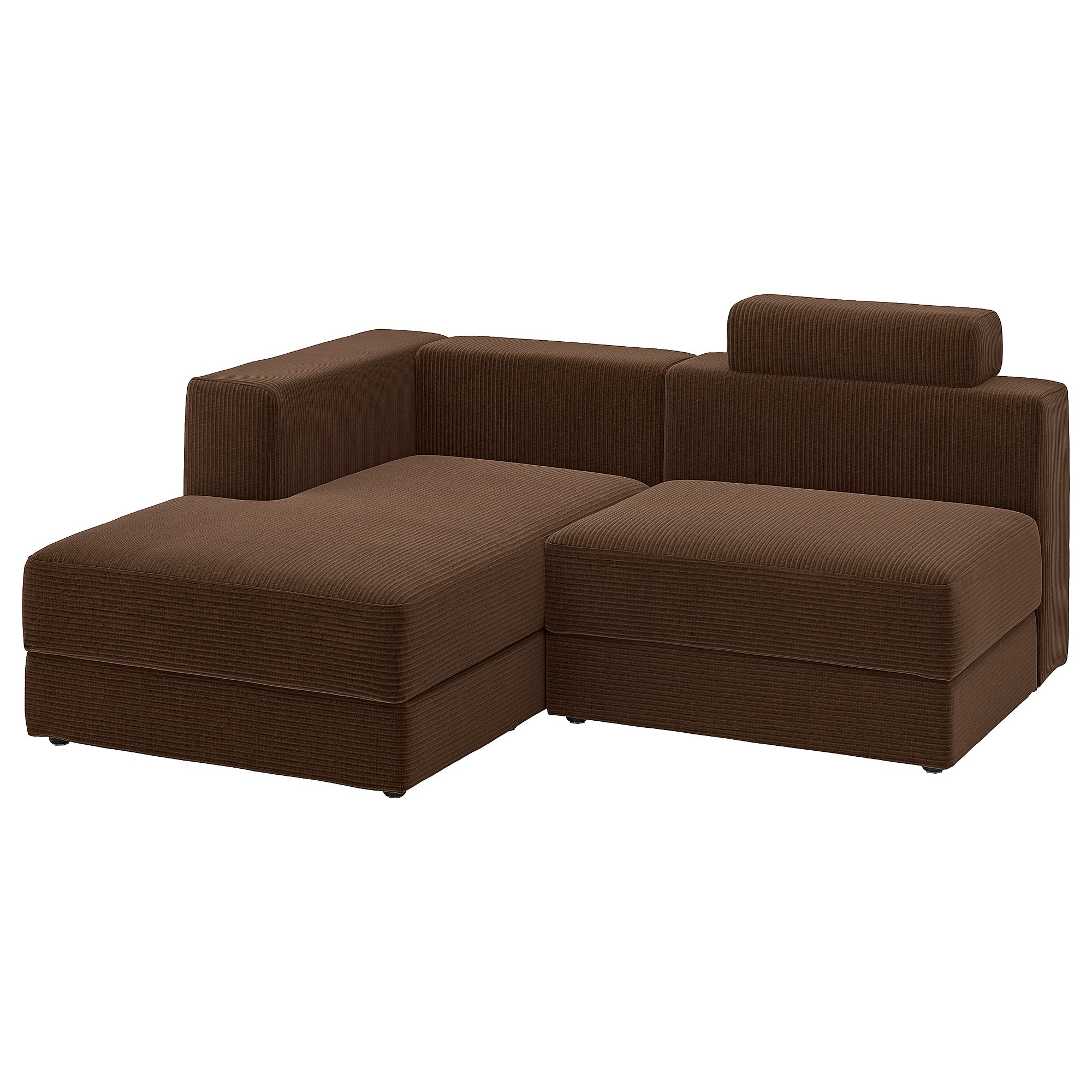 JÄTTEBO 2,5-seat mod sofa w chaise longue, left with headrest/Samsala dark brown, 190x87x160 cm