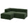 JÄTTEBO 2,5-seat mod sofa w chaise longue, left/Johanneshov dark green, 190x71x160 cm