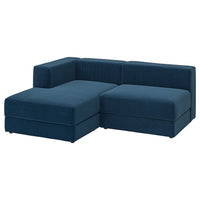 JÄTTEBO 2,5-seat mod sofa w chaise longue, left/Samsala dark blue, 190x71x160 cm