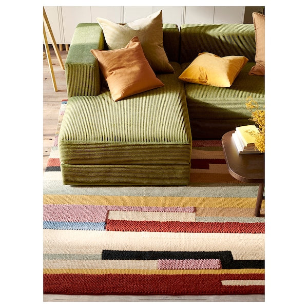 JÄTTEBO - 2.5-seater comp sofa / chaise longue, left / Samsala dark yellow-green ,