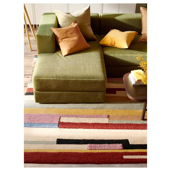 JÄTTEBO 2,5-seat mod sofa w chaise longue, left/Samsala dark yellow-green, 190x71x160 cm