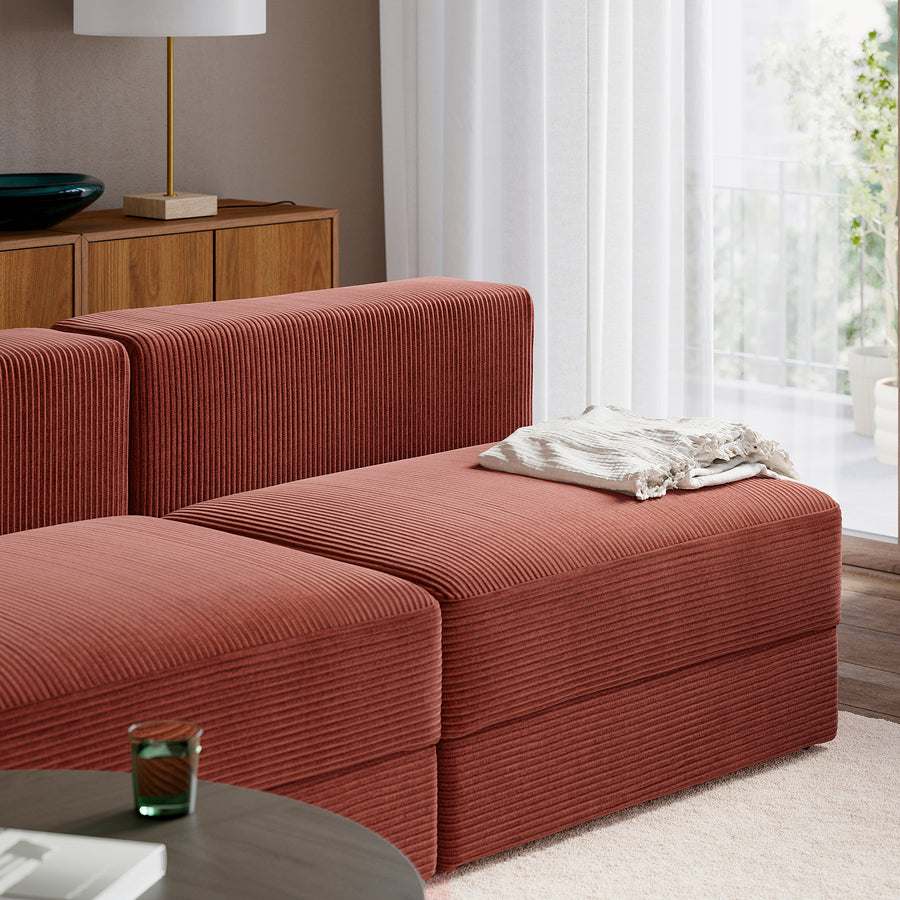 JÄTTEBO 2,5-seat mod sofa w chaise longue, left/Samsala brown-red, 190x71x160 cm