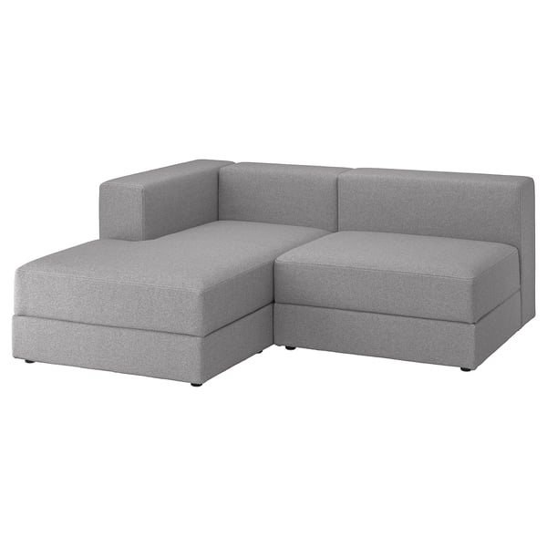 JÄTTEBO 2,5-seat mod sofa w chaise longue, left/Tonerud grey, 25x71x160 cm