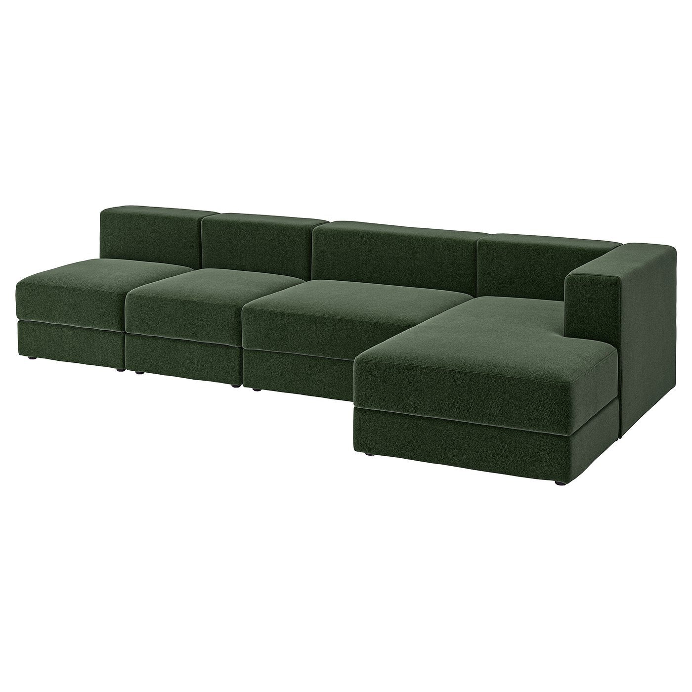 JÄTTEBO 4,5-seat mod sofa w chaise longue, right/Johanneshov dark green, 330x71x160 cm