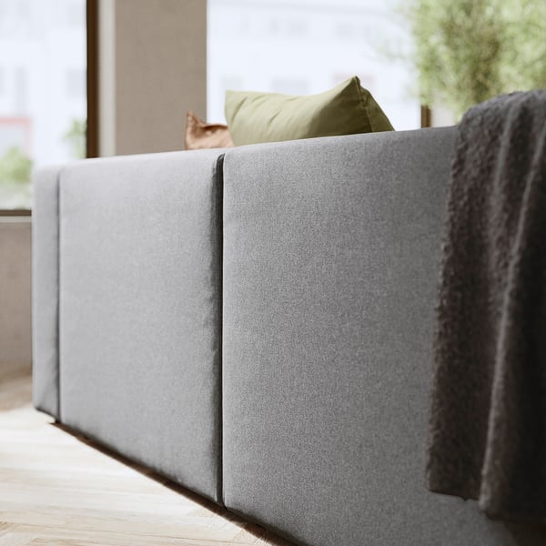 JÄTTEBO 4-seat mod sofa w chaise longue, right with headrest/Tonerud grey, 310x87x160 cm