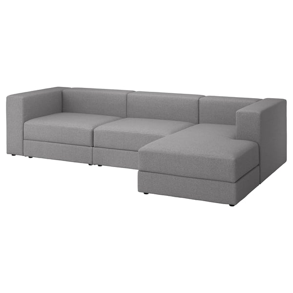 JÄTTEBO 4-seat mod sofa w chaise longue, right/Tonerud grey, 310x71x160 cm