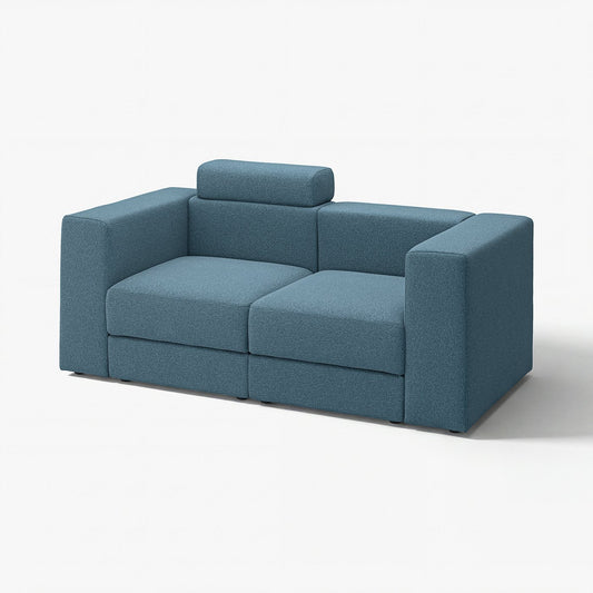 JÄTTEBO 2-seat modular sofa, with headrest/Axvall dark grey-blue, 190x87x95 cm