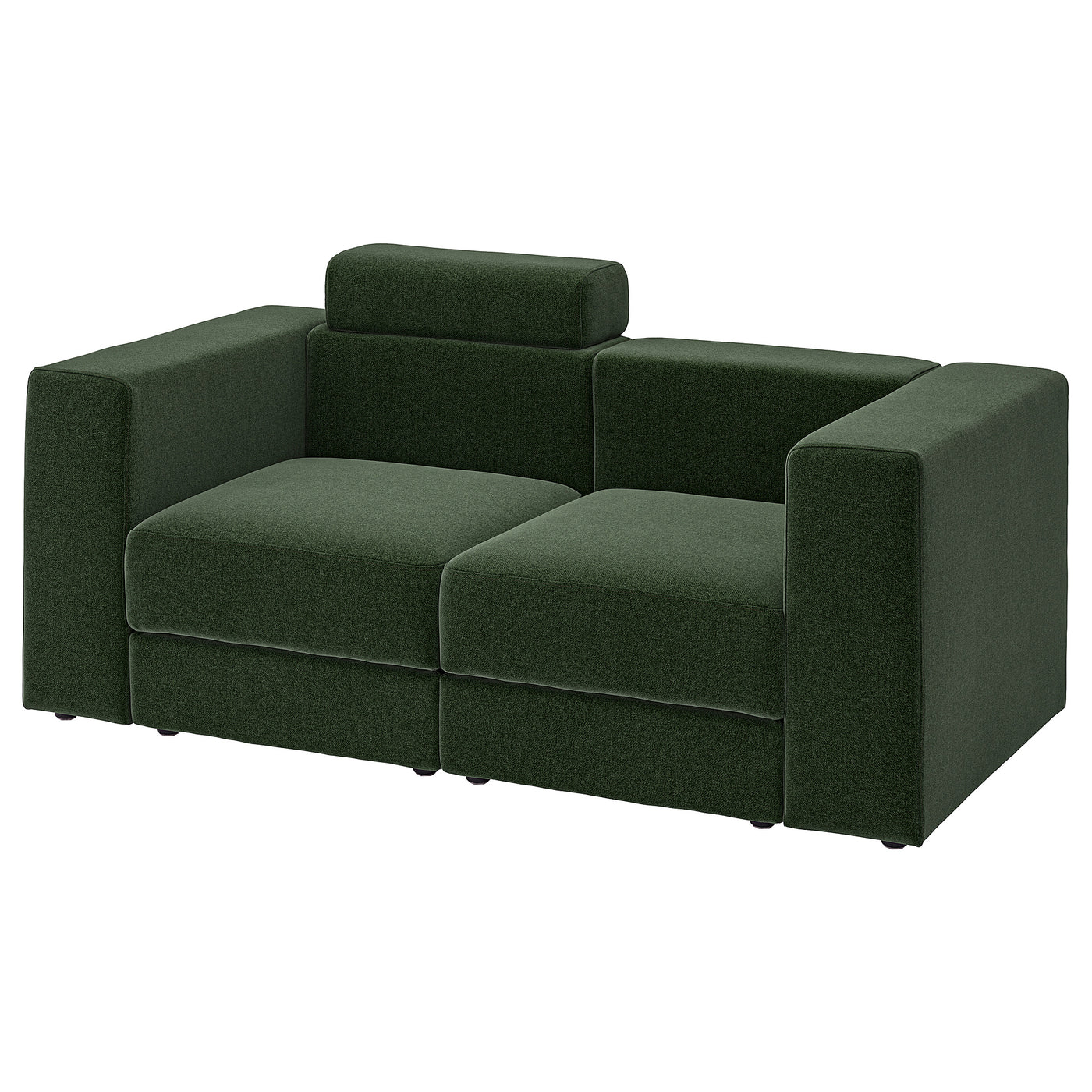 JÄTTEBO 2-seat modular sofa, with headrest/Johanneshov dark green, 190x87x95 cm