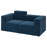 JÄTTEBO 2-seat modular sofa, with headrest/Samsala dark blue, 190x87x95 cm