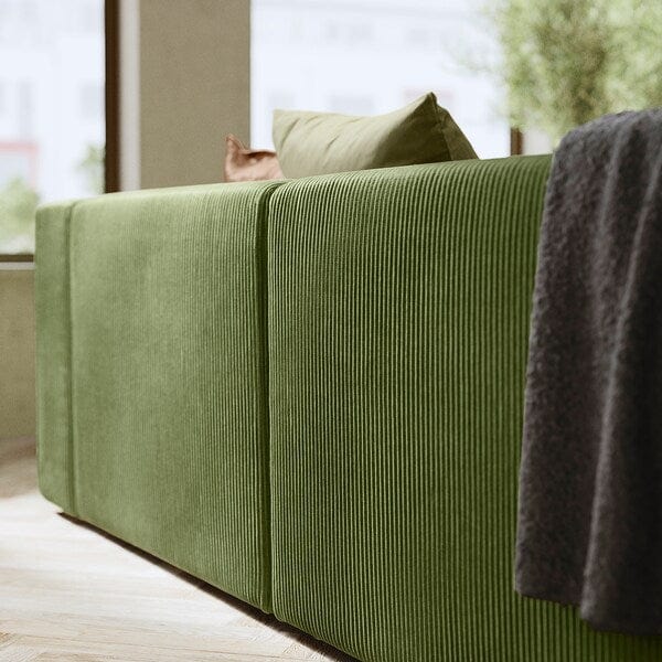 Ikea JÄTTEBO - 2-seater sectional sofa with headrest/Samsala dark yellow-green ,