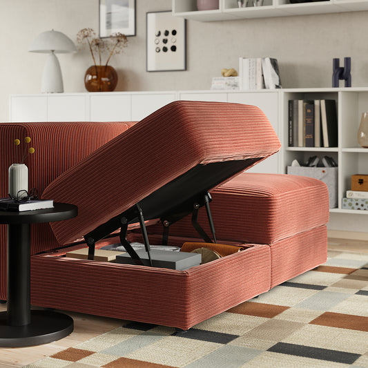 JÄTTEBO 2-seat modular sofa, with headrest/Samsala brown-red, 190x87x95 cm