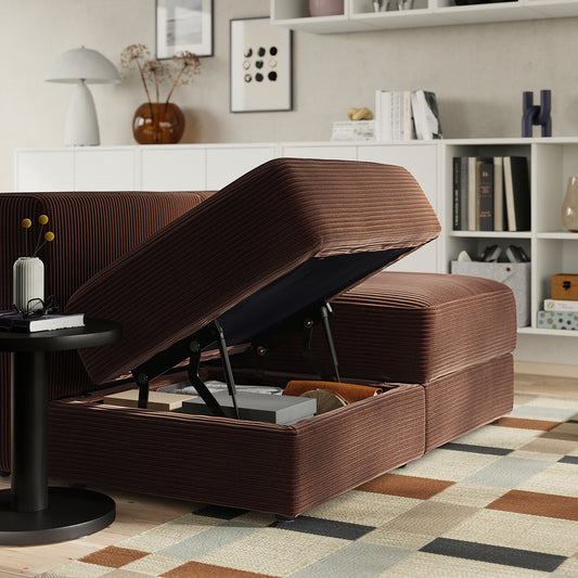 JÄTTEBO 2-seat modular sofa, with headrest/Samsala dark brown, 190x87x95 cm