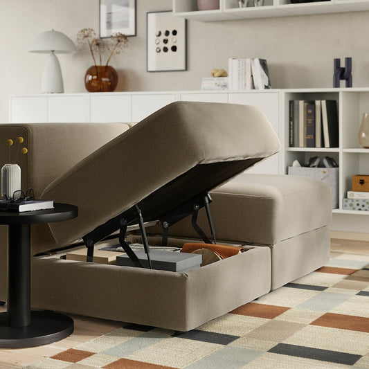 JÄTTEBO 2-seat modular sofa, Johanneshov brown-beige, 190x71x95 cm