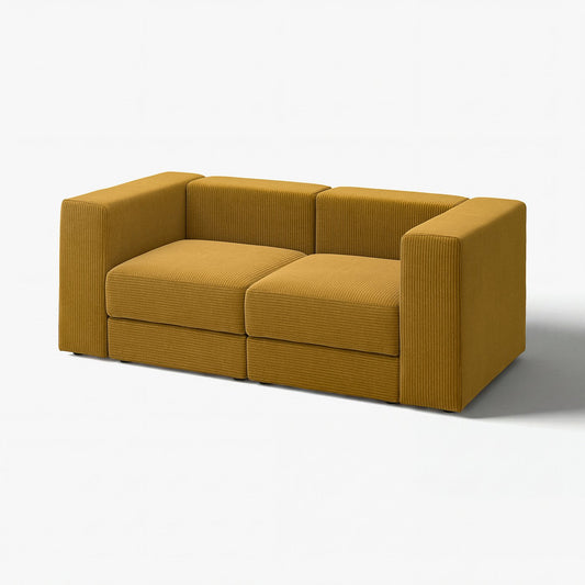 JÄTTEBO 2-seat modular sofa, Samsala yellow-brown, 190x71x95 cm